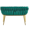 ELEGANCKA SOFA DO SALONU LUB GABINETU ROSE ZIELONY VELVET ZŁOTE METALOWE NOGI - TYŁ